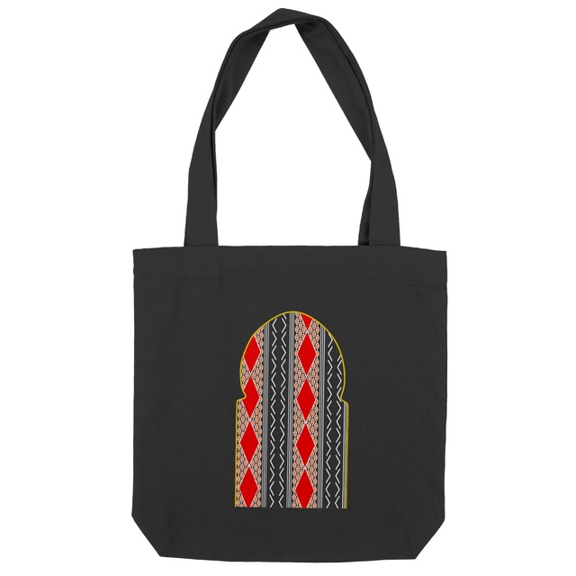 Image front "Ouarzazate" Tote Bag Noir Épais en Coton Recyclé