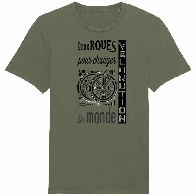 Image back T-shirt Unisexe Vintage - à vélo pour changer le monde