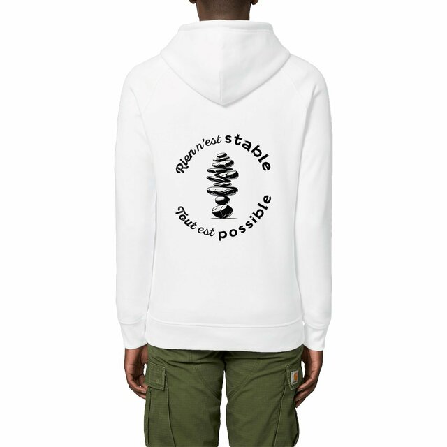Image front Sweat à capuche avec poches latérales - Equilibre de pierres