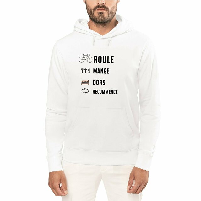Image front Sweat Fou du vélo - couleurs claires