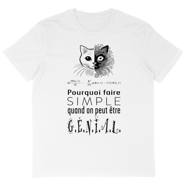 Image back T-shirt blanc, coupe oversize pour les génies