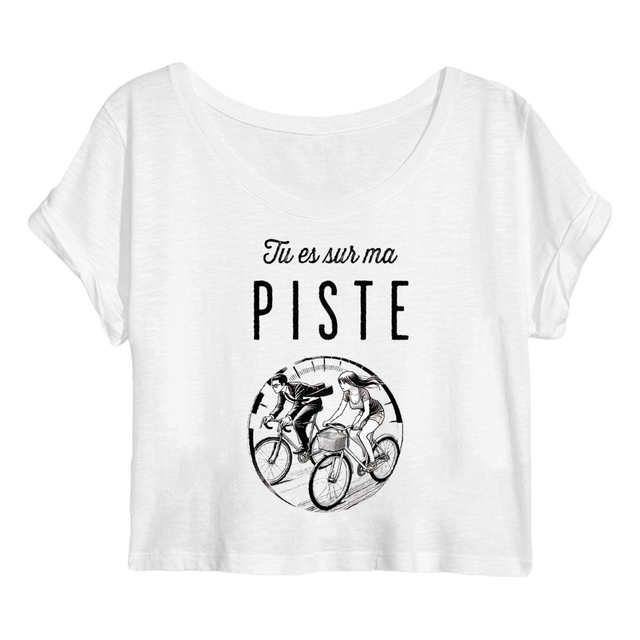 Image back Crop top Femme - Tu es sur ma piste