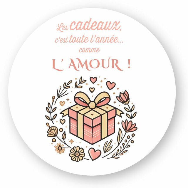 Image front Autocollant pour vos paquets cadeaux - toute l'année
