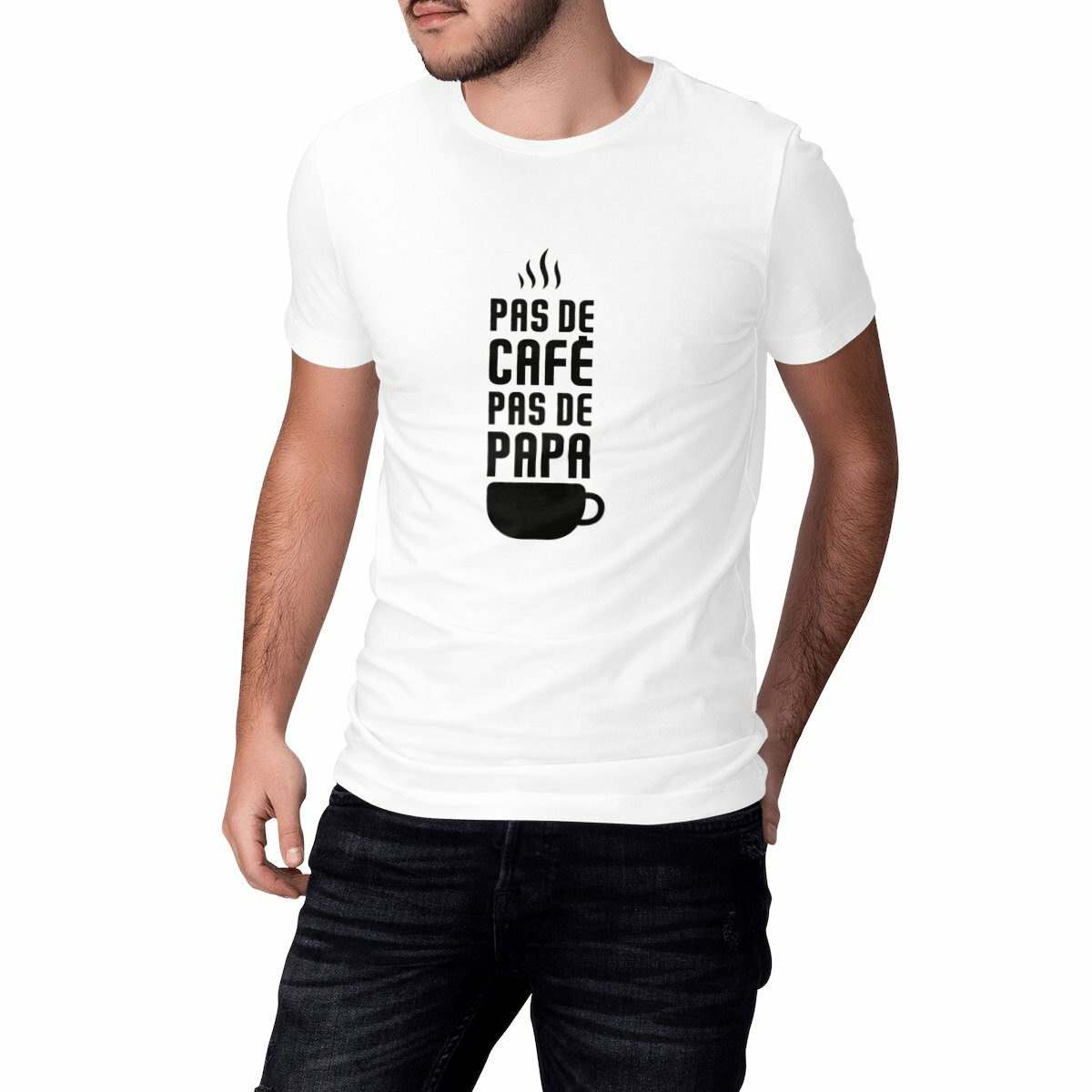 T-shirt ; "Pas de café, pas de papa"