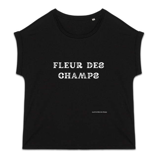 Image back T-shirt femme biologique manches à revers fleur des champs