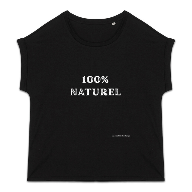 Image back T-shirt femme biologique manches à revers 100% naturelle