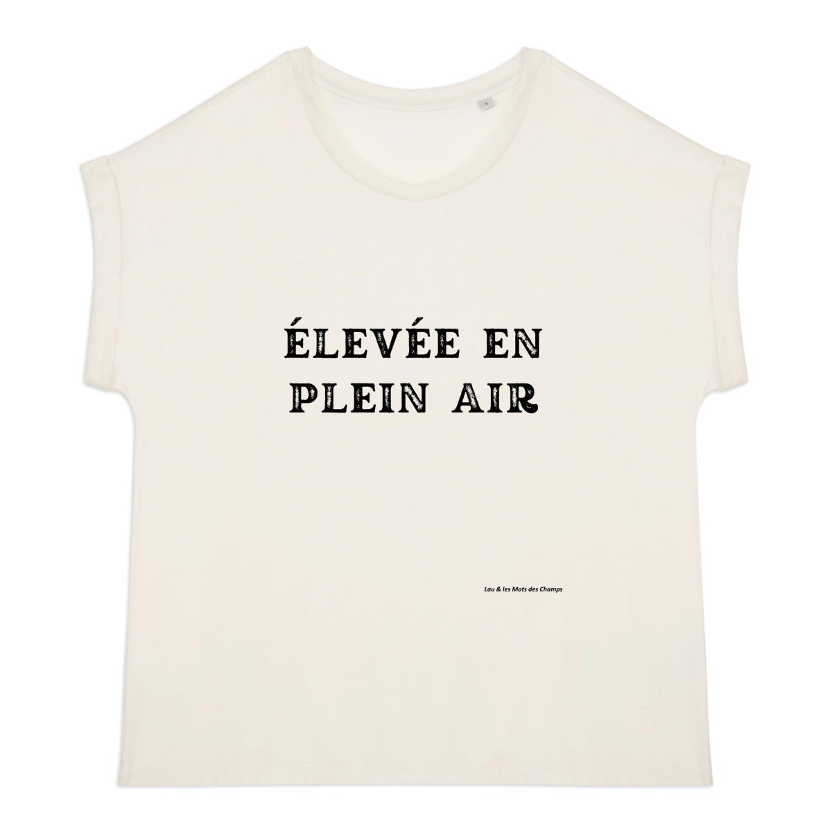 Image back T-shirt femme biologique manches à revers élevée en plein air