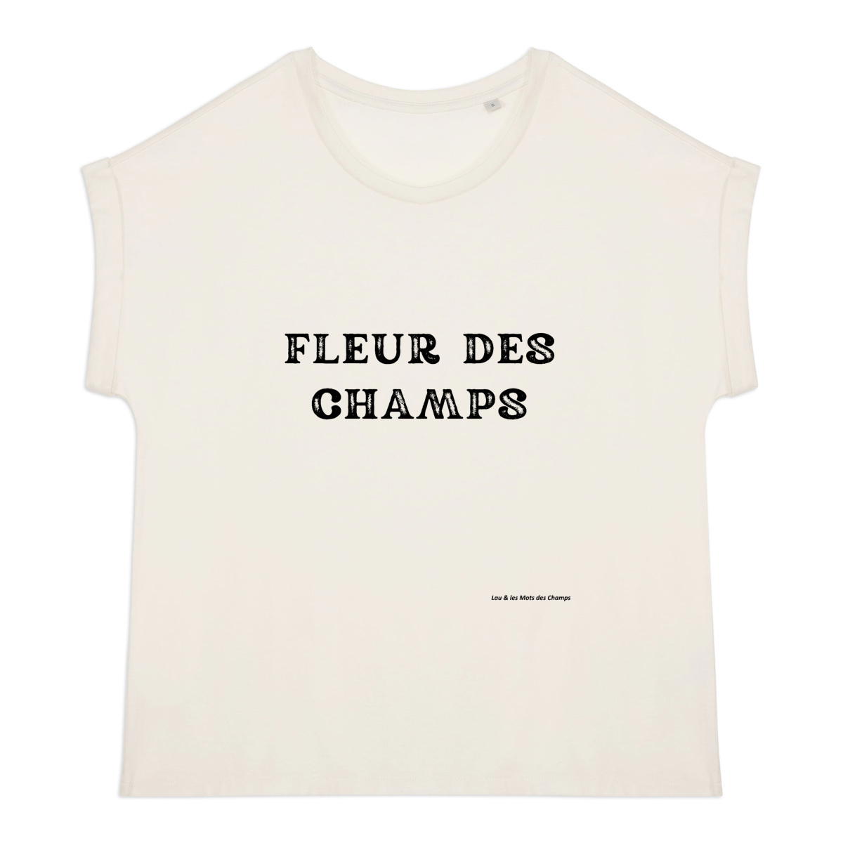 Image back T-shirt femme biologique manches à revers fleur des champs