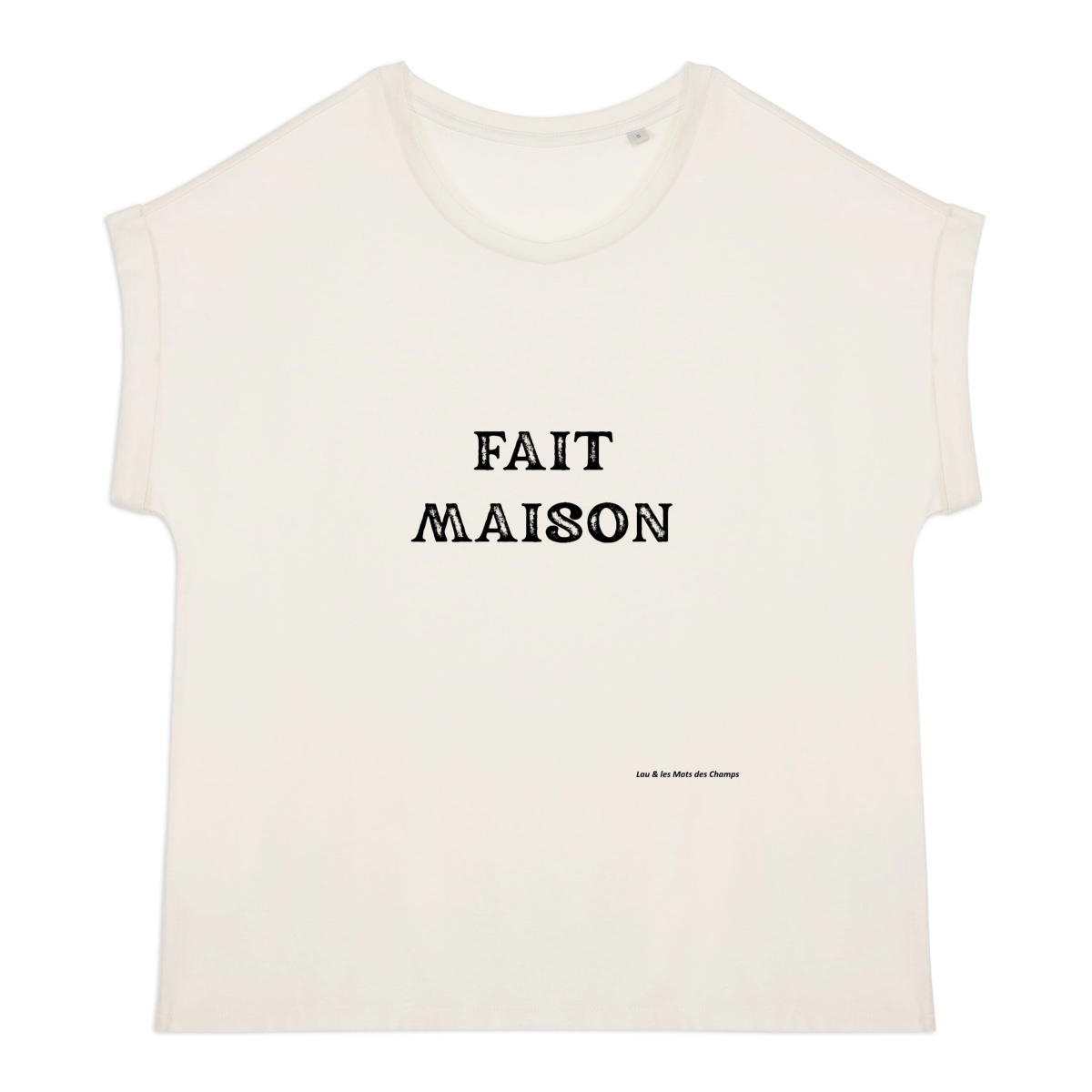 Image back T-shirt femme biologique manches à revers fait maison