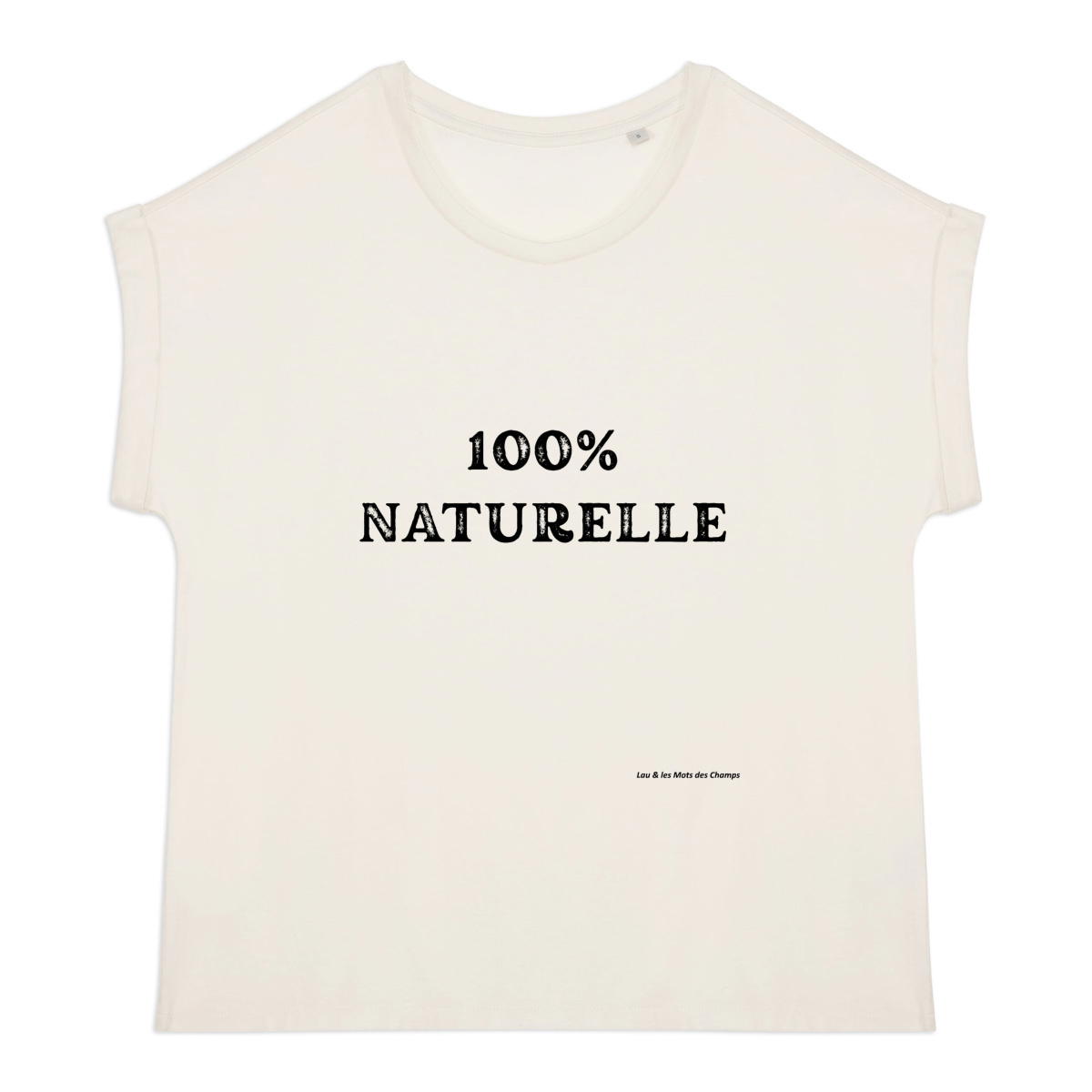 Image back T-shirt femme biologique manches à revers 100% naturelle