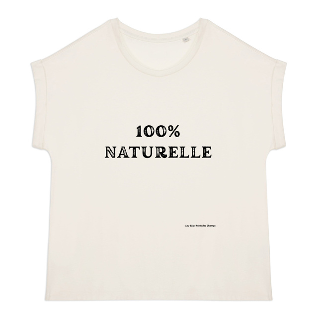 Image back T-shirt femme biologique manches à revers 100% naturelle