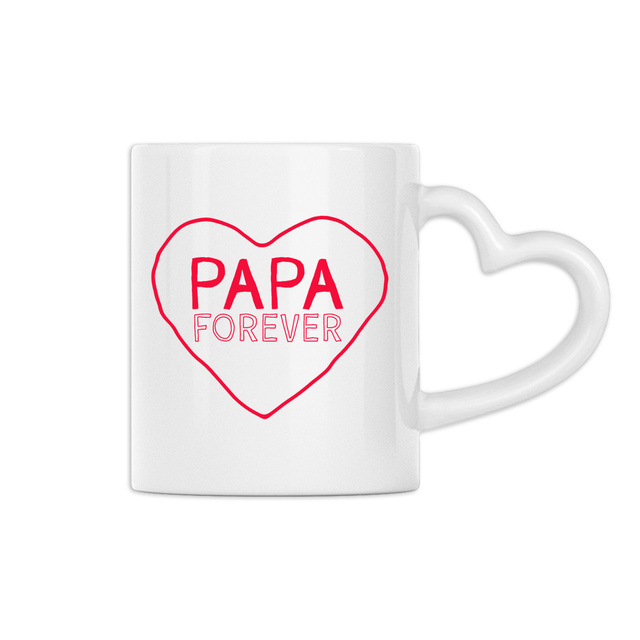 Image front Papa Forever | Mug à anse en forme de coeur