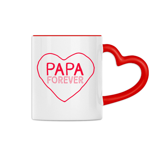 Image back Papa Forever | Mug à anse en forme de coeur