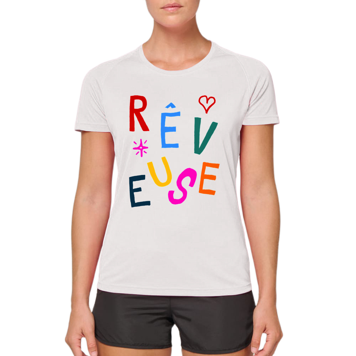 Image front Rêveuse | T-shirt de sport recyclé pour femme