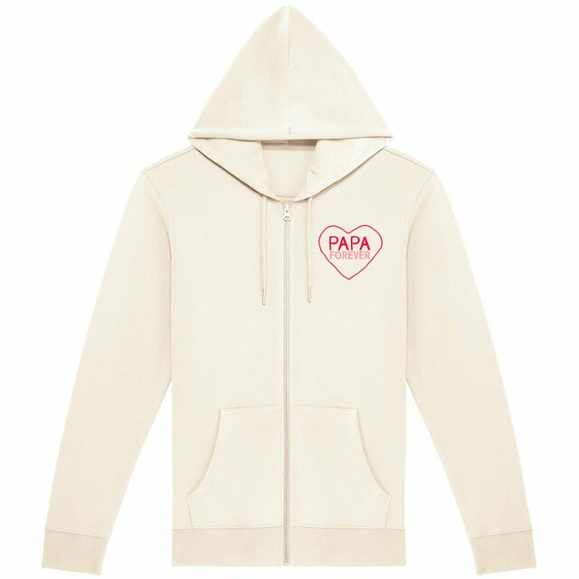 Image front Papa Forever | Sweat à capuche zippé unisexe