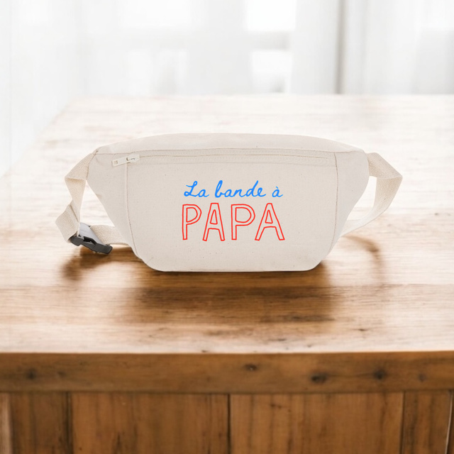 Image front La bande à papa | Sac banane en toile recyclée