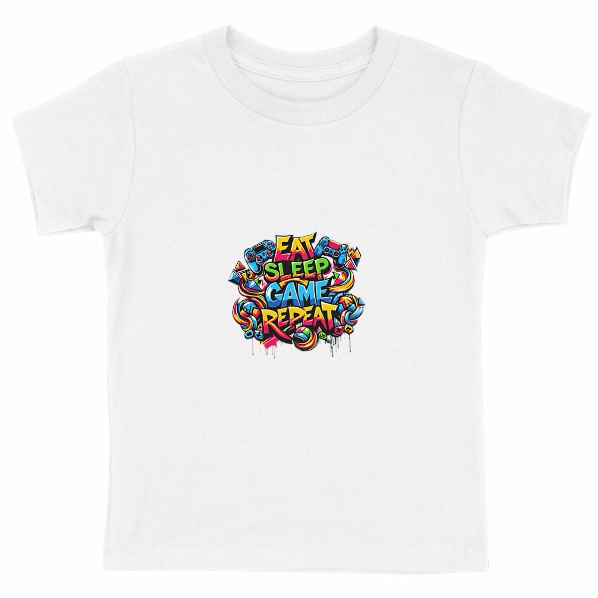 Image back Family combo Kids T shirts- Eat, Sleep, Game