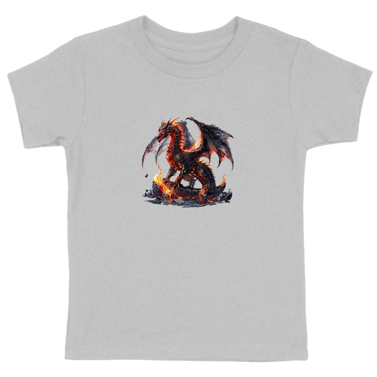Image back Kids Cotton T-Shirt Fire Dragon