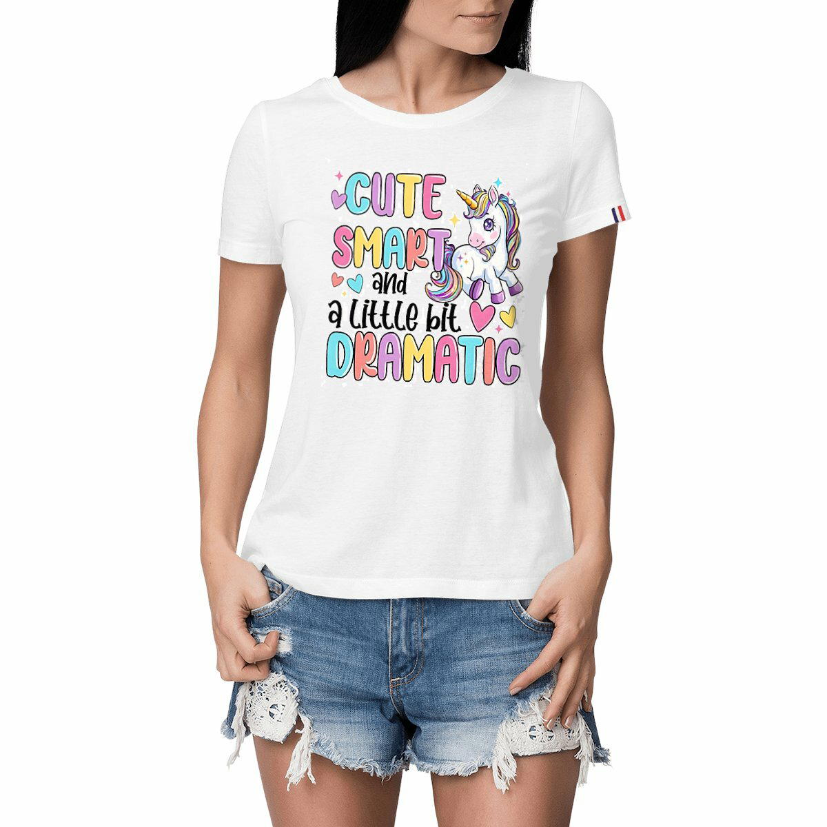 Image front Cute and Dramatic Unicorn T shirt 