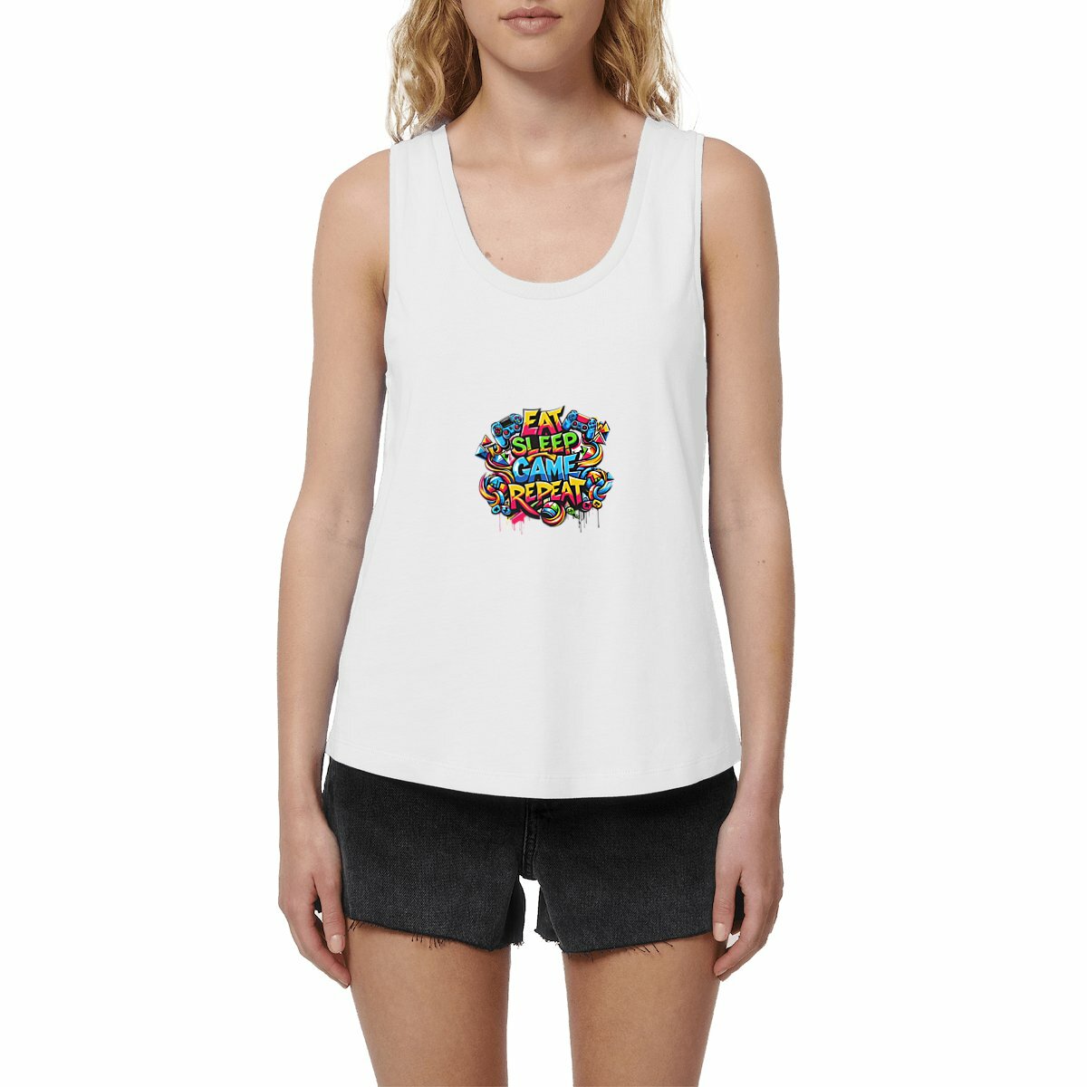 Image front Eat Sleep Cotton Tank Top