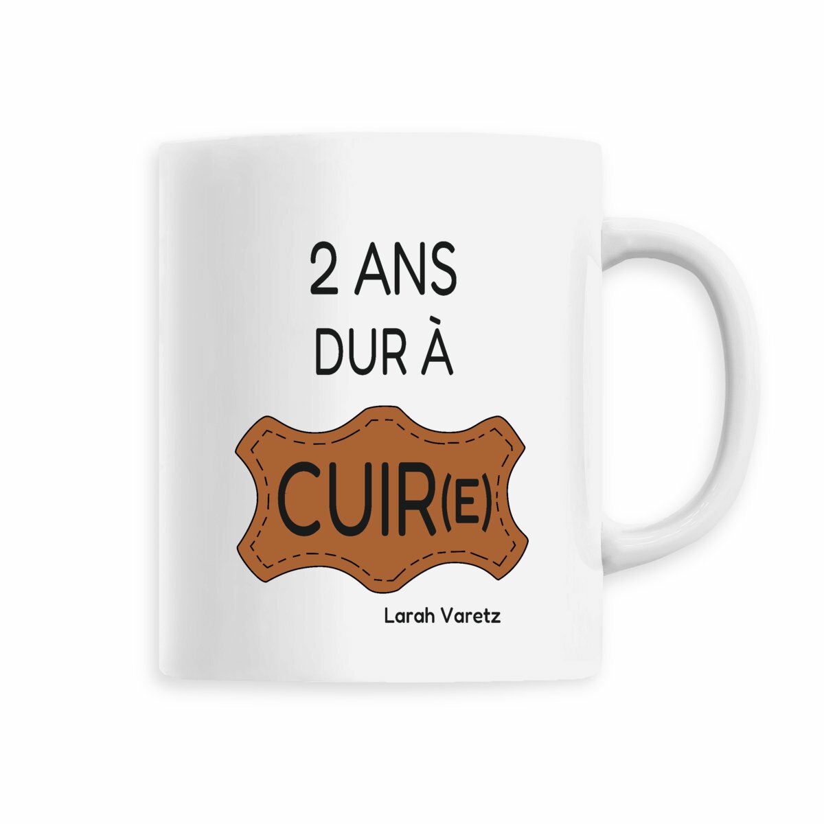 Image front Mug blanc • Texte et dessin humoristiques « 3 ans on a du blé »