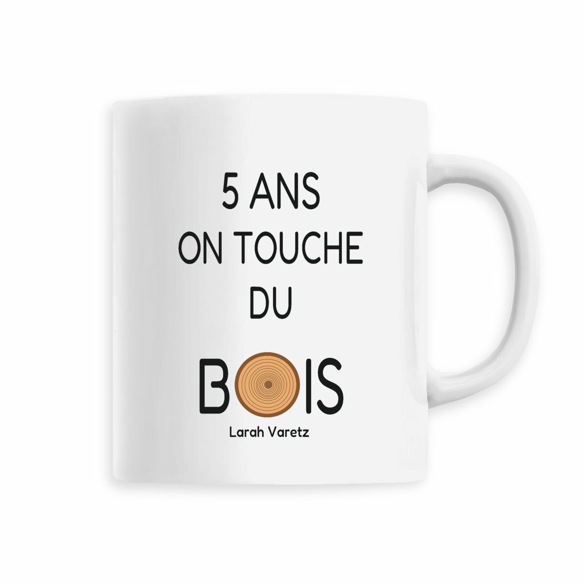 Image front Mug blanc • Texte et dessin humoristiques « 3 ans on a du blé »