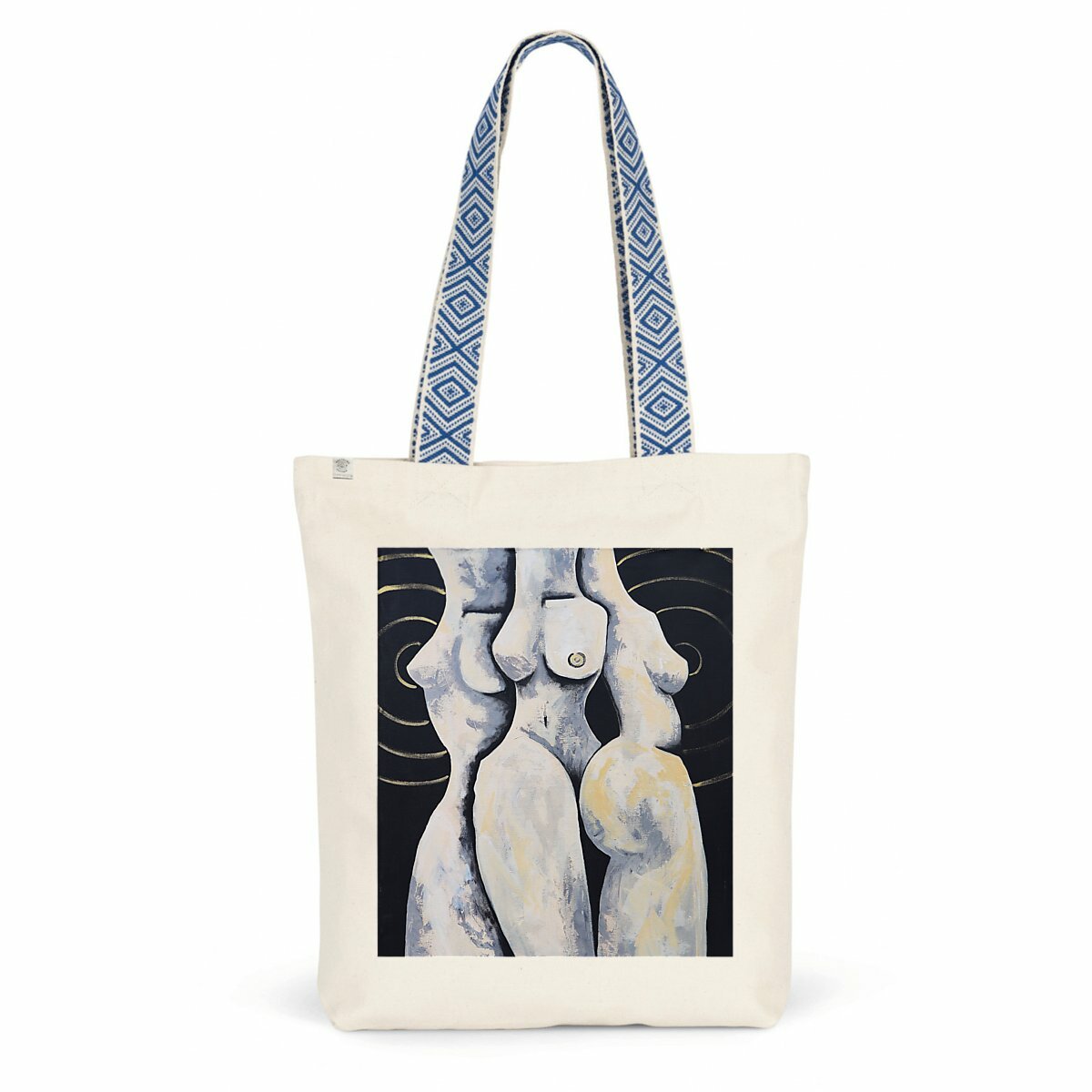 Image back Three Graces Art Tote – Abstract Feminine Canvas Bag – Luxury Eco-Friendly Statement Tote