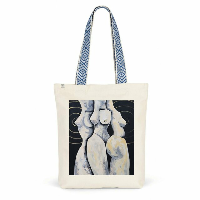 Image back Three Graces Art Tote – Abstract Feminine Canvas Bag – Luxury Eco-Friendly Statement Tote