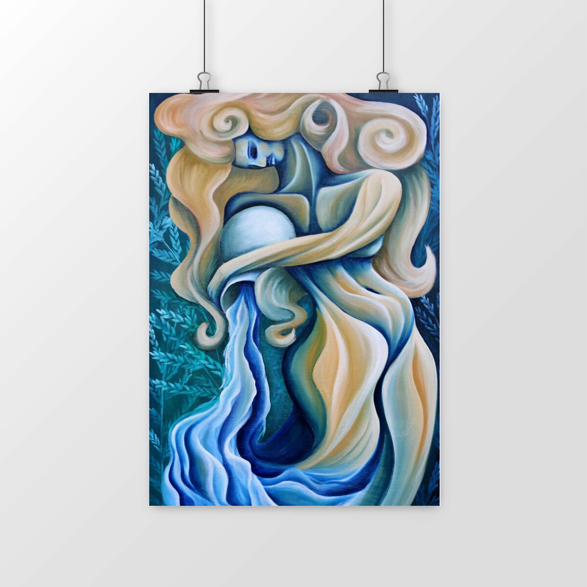 Image front La Fée Art Print – Enchanted Bohemian Forest Series – Mystical Feminine Energy & Fluid Fin