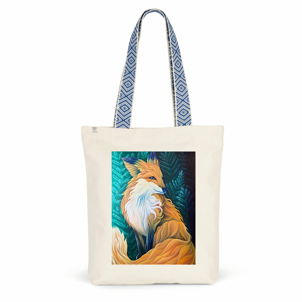 Image back Twilight Fox Art Tote Bag – Elegant Wildlife Canvas – Luxury Eco-Friendly Tote