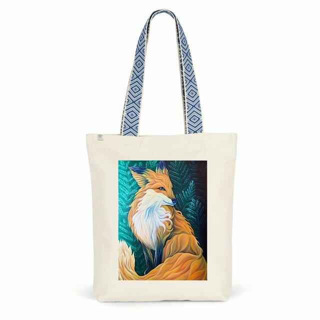 Image back Twilight Fox Art Tote Bag – Elegant Wildlife Canvas – Luxury Eco-Friendly Tote