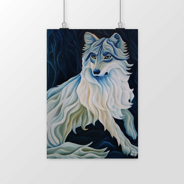 Image front She-Wolf Art Print – Mystical Feminine Power & Wild Spirit – Luxury Giclée Print for Encha