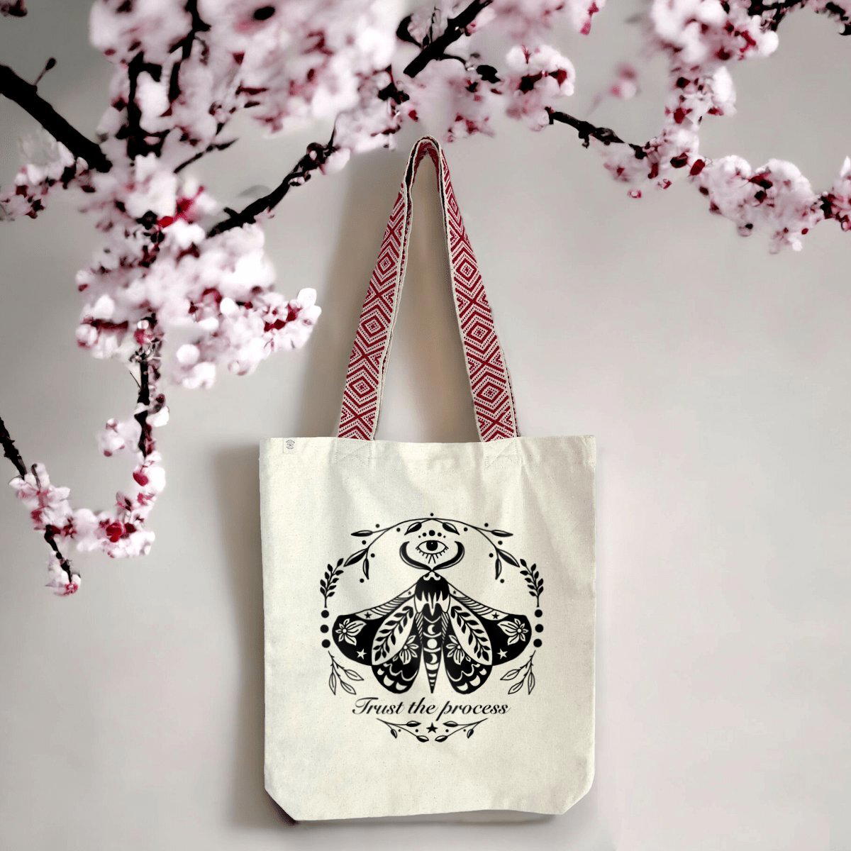 Image front Trust the process tote bag