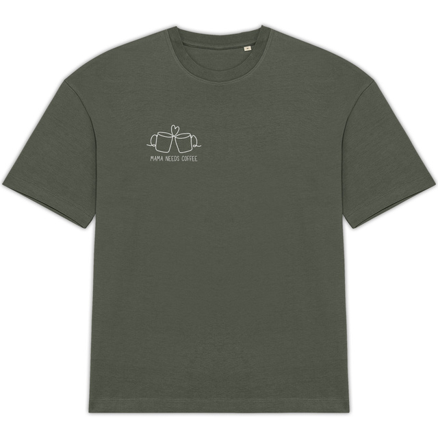 Image back Tshirt 100% coton bio, mama needs coffee