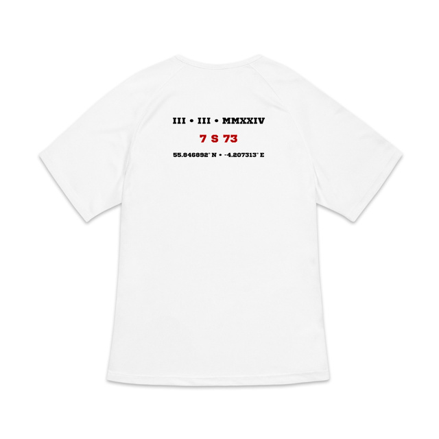 Image back T-shirt de sport recyclé pour femme Aethos x haies - 60 m - Record de France 7 s 73