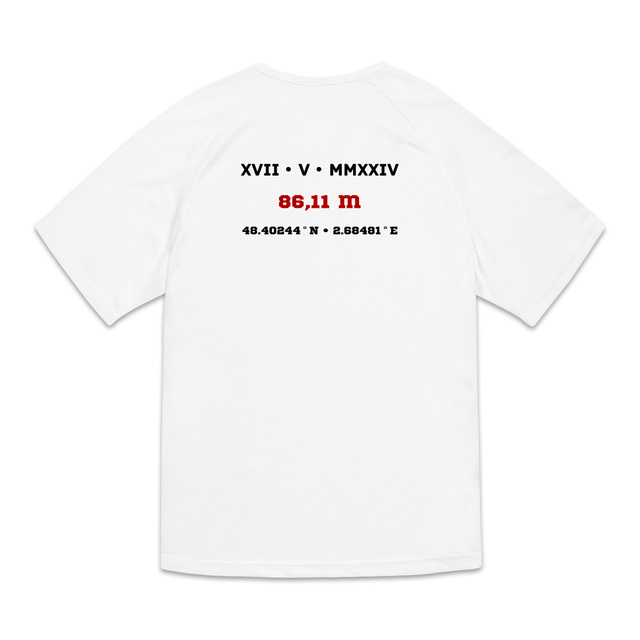 Image back T-shirt de Sport Recyclé pour Homme Aethos x Javelot - Record de France 86,11 m