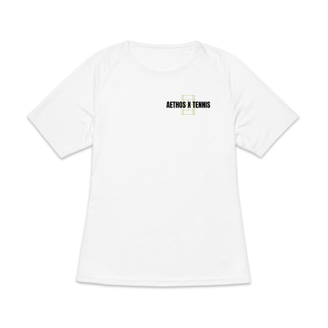 Image front T-shirt de sport recyclé pour femme Aethos x tennis - mousquetaires 