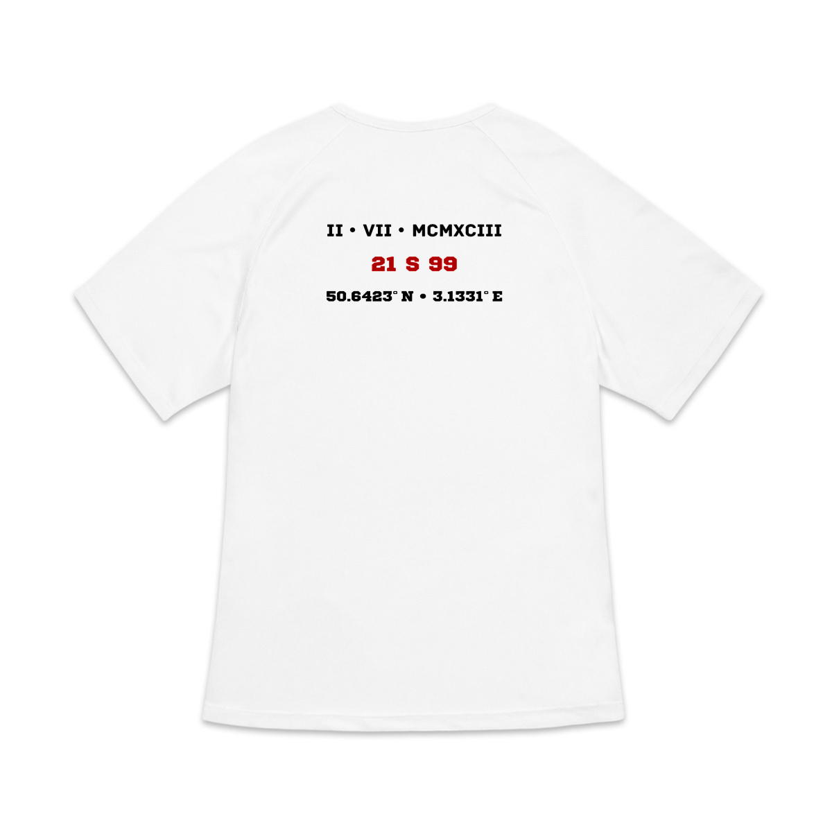 Image back T-shirt de sport recyclé pour femme Aethos x 200 mètres - Record de France 21 s 99