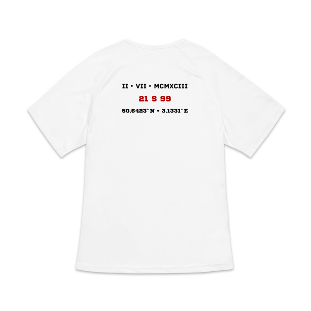 Image back T-shirt de sport recyclé pour femme Aethos x 200 mètres - Record de France 21 s 99