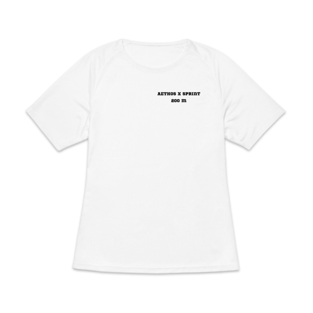 Image front T-shirt de sport recyclé pour femme Aethos x 200 mètres - Record de France 21 s 99