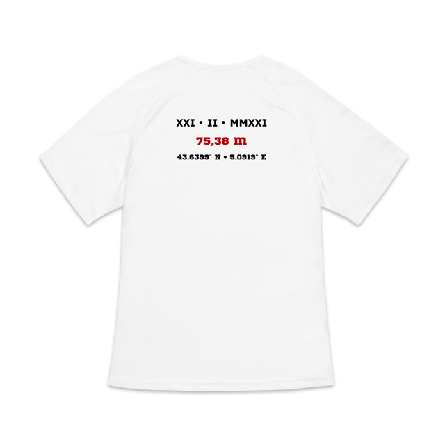 Image back T-shirt de Sport Recyclé pour Femme Aethos x Marteau - Record de France 75,38 m