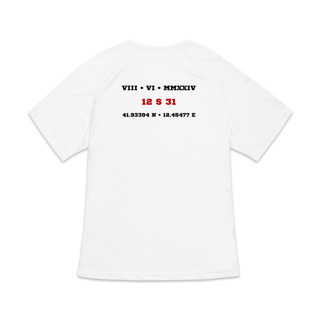 Image back T-shirt de sport recyclé pour femme Aethos x Haies - 100 m - Record de France 12 s 31