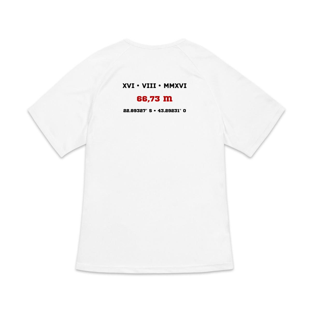 Image back T-shirt de sport recyclé pour femme Aethos x disque - Record de France 66,73 m