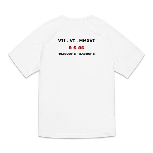 Image back T-shirt de sport recyclé pour homme Aethos x 100 mètres - Record de France 9 s 86