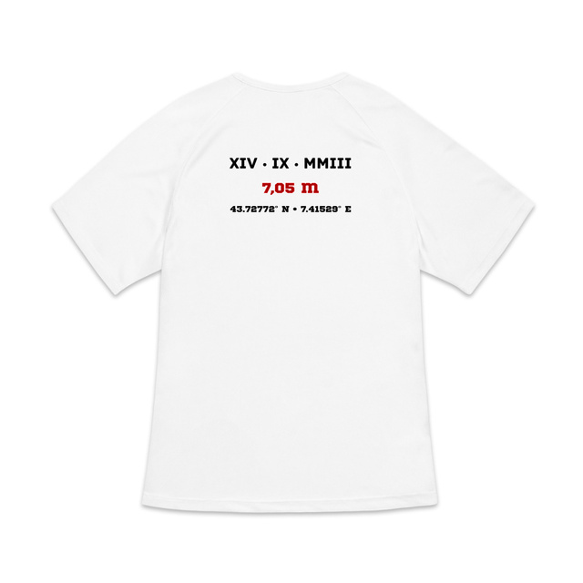 Image back T-shirt de Sport Femme Aethos x Saut en Longueur - Record de France 7,05 m