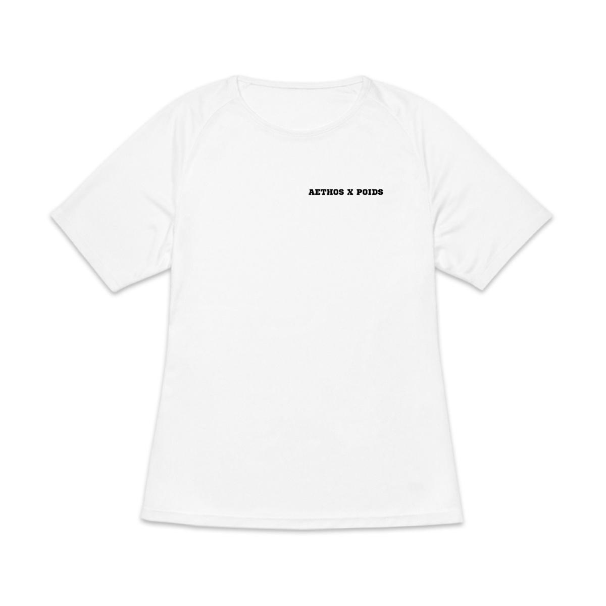 Image front T-shirt de Sport Recyclé pour Femme Aethos x Poids - Record de France 18,69 m