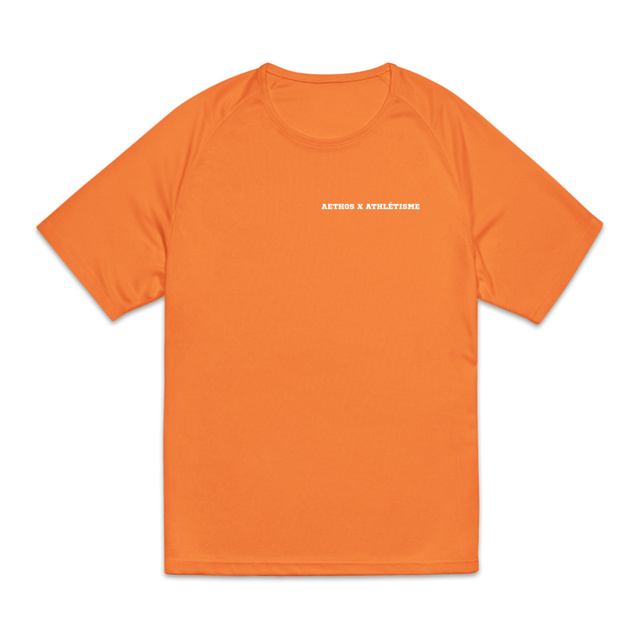 Image front T-shirt de sport recyclé pour homme Aethos x Athlétisme - l'instinct de la piste