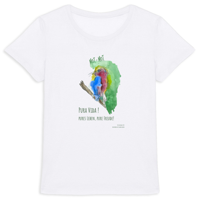 Image back Pura Vida Mot Mot Vogel Costa Rica Damen Shirt
