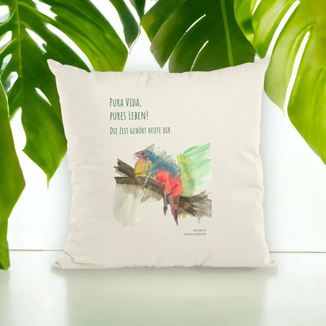 Image front SketchLoose Tieredition Pura Vida Leguan Kissen