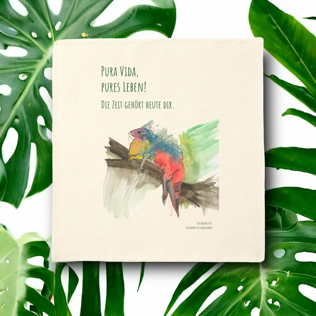 Image front Kissenbezug Pura Vida Leguan